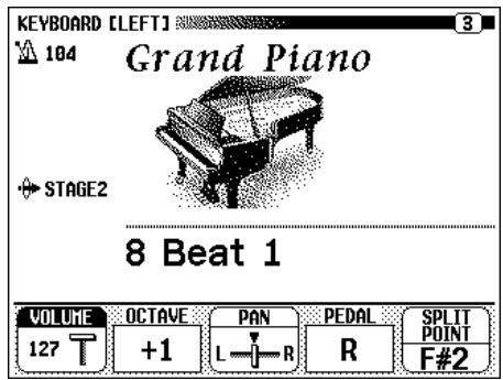 YAMAHA CVP-109-107-105-700 - Displaying the Left Voice Keyboard Settings - 2