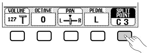 YAMAHA CVP-109-107-105-700 - Press the SPLIT POINT button. - 1