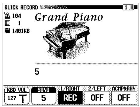 YAMAHA CVP-109-107-105-700 - Select the Song Record mode. - 2