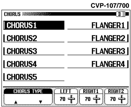 YAMAHA CVP-109-107-105-700 - Displaying the Chorus Settings - 7