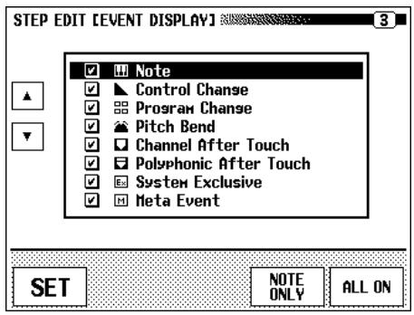 YAMAHA CVP-109-107-105-700 - Open the STEP EDIT [EVENT DISPLAY] page. - 1