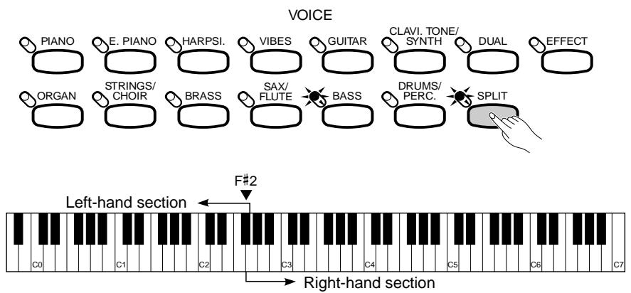 YAMAHA CVP-79A-CVP-69-CVP-69A-CVP-59S - Engaging the Split Mode - 1