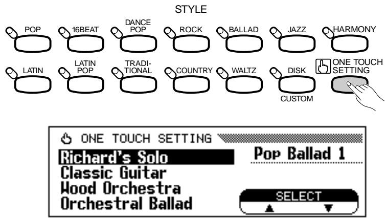 YAMAHA CVP-79A-CVP-69-CVP-69A-CVP-59S - Engage the One Touch Setting Feature - 1