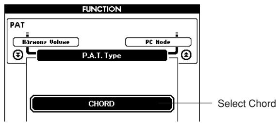 YAMAHA DGX-630 YPG-635 - Select the CHORD type. - 2