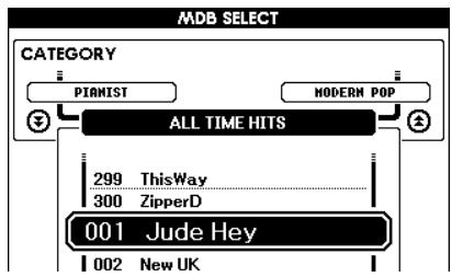 YAMAHA DGX-630 YPG-635 - Press the [MUSIC DATABASE] button. - 2