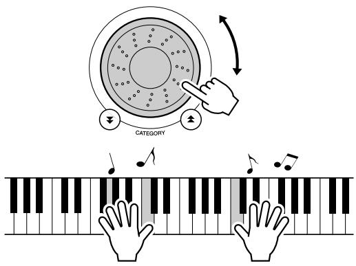 YAMAHA DGX-630 YPG-635 - Use the dial to change songs, then play the keyboard and listen to the voice. - 1