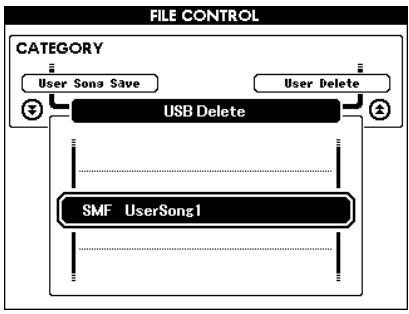 YAMAHA DGX-630 YPG-635 - Deleting Data from a USB Flash Memory - 3