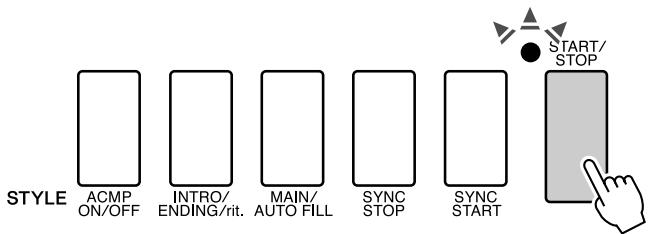 YAMAHA DGX-630 YPG-635 - Press the [START/STOP] button. The style rhythm will start playing. - 1