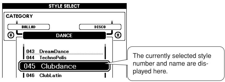 YAMAHA DGX-630 YPG-635 - Press the [EASY SONG ARRANGER] button. The Style Select display will appear. The currently sale - 2