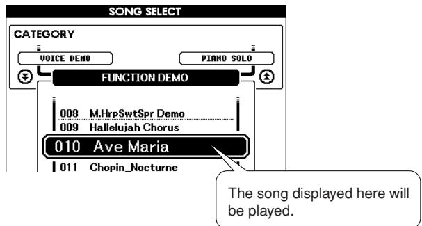 YAMAHA DGX-630 YPG-635 - Select a song. Press the [SONGT] - 3