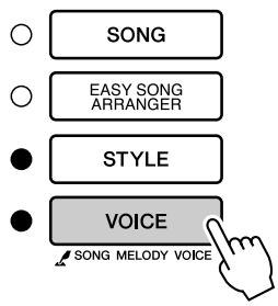 YAMAHA DGX-630 YPG-635 - Press the [VOICE] button. The main voice selection display - 1