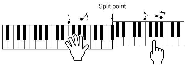 YAMAHA DGX-630 YPG-635 - Play on the keyboard. Play to the right of the split - 1