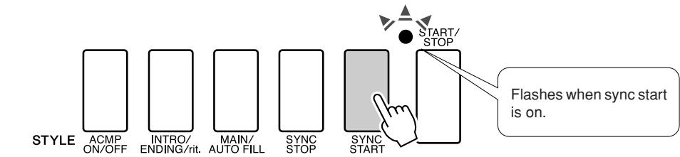 YAMAHA DGX-630 YPG-635 - Turn sync start on. Press the [SYNC STAR - 1