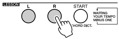 YAMAHA DGX-630 YPG-635 - Select the part you want to practice. Press the [R] button for a right-hand lesson. - 1