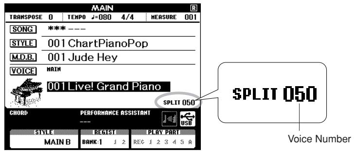 YAMAHA DGX-630 YPG-635 - Press the [SPLIT ON/OFF] button. - 2