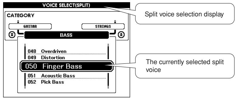 YAMAHA DGX-630 YPG-635 - Press and hold the [SPLIT ON/OFF] button for longer than a second. - 2