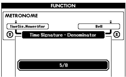 YAMAHA DGX-630 YPG-635 - Setting the Number of Beats per Measure, and the Length of Each Beat - 5