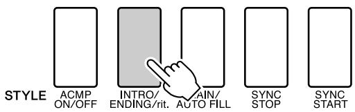 YAMAHA DGX-630 YPG-635 - Press the [INTRO/ENDING/rit.] button. - 1