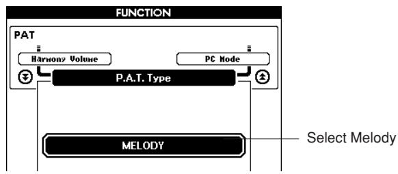YAMAHA DGX-630 YPG-635 - Select the MELOODY type. - 2