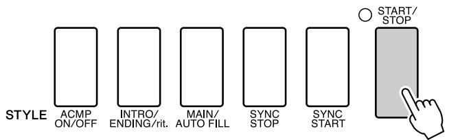 YAMAHA DGX-630 YPG-635 - Press the [START/STOP] button to stop style playback when you're done. - 1