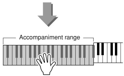 YAMAHA DGX-630 YPG-635 - Press the [ACMP ON/OFF] button to turn auto accompaniment on after pressing the [STYLE] button. - 3