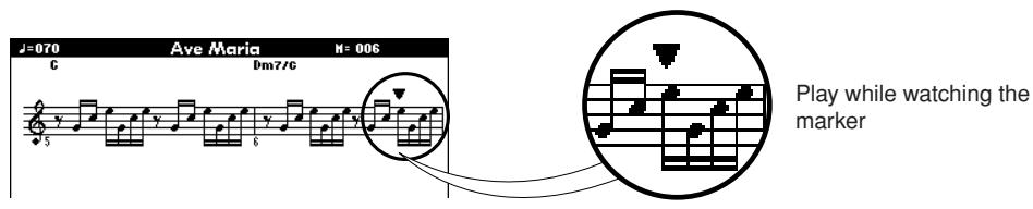 YAMAHA DGX-630 YPG-635 - Displaying the Score. - 3