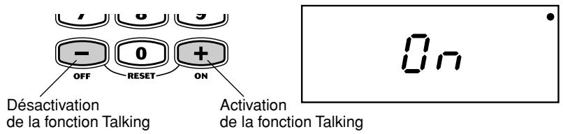 YAMAHA EZ-150 - Activez ou désactivez la fonction talking, selon le cas. - 1