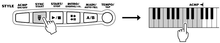 YAMAHA EZ-150 - En utilisant la fonction sync start - 1