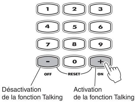 YAMAHA EZ-20 - Utilisez les touches [+]/[-] pour activer ou désactiver la fonction Talking. - 1