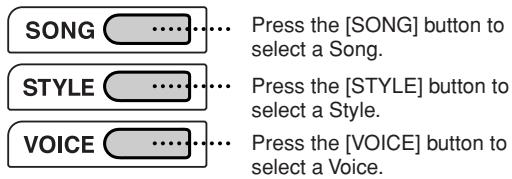 YAMAHA EZ-200 - Press a button to select a basic function - 1