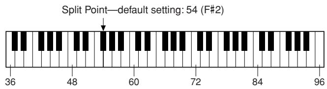 YAMAHA EZ-200 - Setting the Split Point - 1