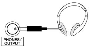 YAMAHA EZ-200 - Connecting headphones (PHONES/OUTPUT Jack) - 1