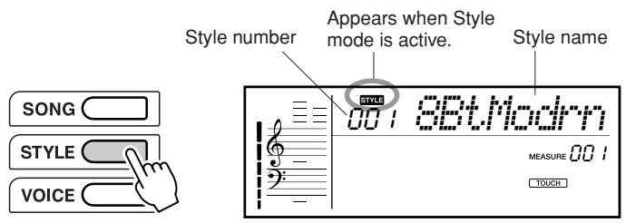 YAMAHA EZ-200 - Press the [STYLE] button. - 1