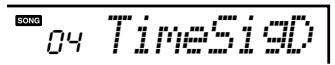 YAMAHA EZ-200 - Press the [FUNCTION] button a number of times until "TimeSigD" appears. - 2