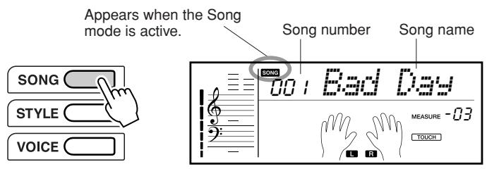 YAMAHA EZ-200 - Press the [SONG] button. - 1