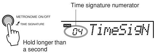 YAMAHA EZ-200 - Press and hold the [METRONOME ON/OFF] button for longer than a second. - 1