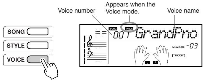 YAMAHA EZ-200 - Press the [VOICE] button. - 1