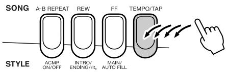 YAMAHA EZ-200 - Changing the tempo of the Song/Style - 2