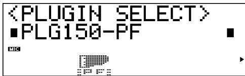YAMAHA PLG150-PF - Select the "PLGIN" menu. - 1