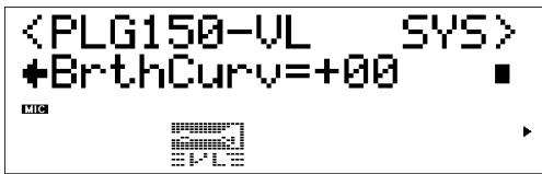 YAMAHA PLG150-VL - Breath Curve Settings: -16 +16 - 1