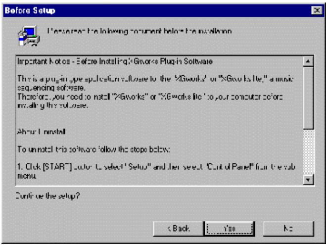 YAMAHA SW1000XG - Installer les logiciels plug-ins XG - 3