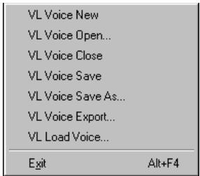 YAMAHA VL VISUAL EDITOR - [File] Menu - 1