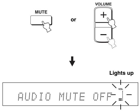 YAMAHA YSP-1000 - Press MUTE on the remote control again (or press VOLUME +/-) to resume the sound output. - 1