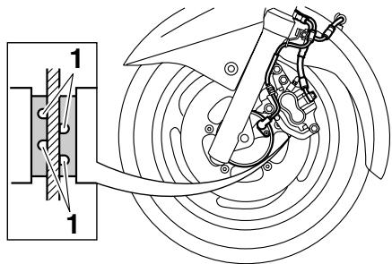 YAMAHA MAJESTY 400 - Checking the front and rear brake pads - 1
