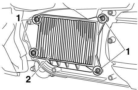 YAMAHA MAJESTY 400 - Cleaning the V-belt case air filter element - 2
