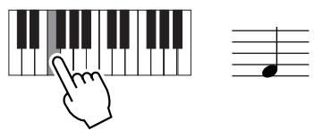 YAMAHA MOTIF ES6 - Enter the first note, F. - 1