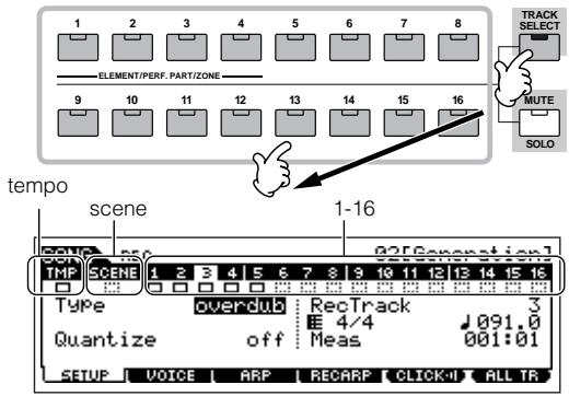 YAMAHA MOTIF ES6 - lights), then select the desired track from the number buttons [1] - [16]. - 1