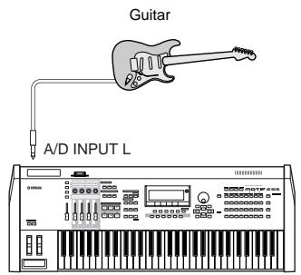 YAMAHA MOTIF ES6 - - Connecting a microphone or other audio equipment to the A/D INPUT jacks (analog input) - 4
