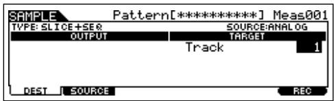 YAMAHA MOTIF ES6 - Press the [F1] DEST button to call up the display for setting the Sampling Destination, then set the parameters as described below. - 1