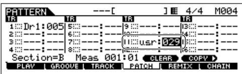 YAMAHA MOTIF ES6 - Select another track and assign a User Phrase to it. - 4